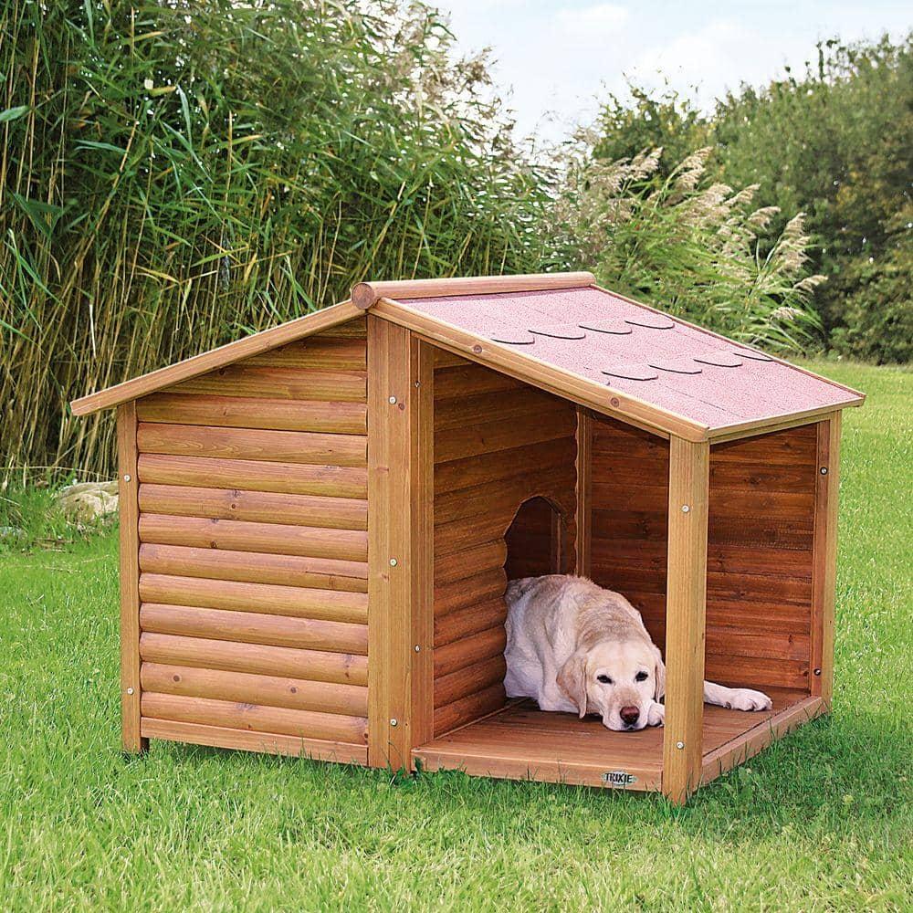 TRIXIE TRIXIE Natura Weatherproof Outdoor Lodge Dog House, Elevated Floor