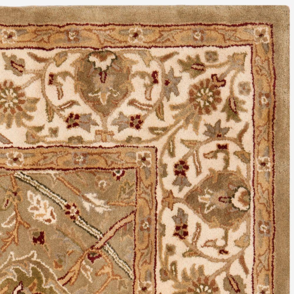 SAFAVIEH Persian Legend Adrian Floral Bordered Wool Area Rug, Light Green/Beige, 8' Square