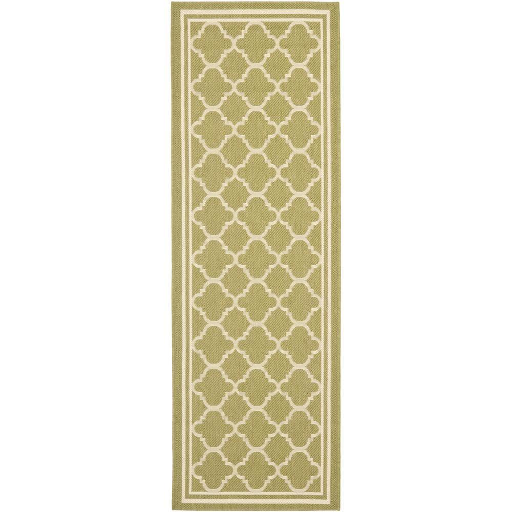 Courtyard CY6918 Power Loomed Indoor/Outdoor Runner Rug - Green/Beige - 2'3"x16' - Safavieh.
