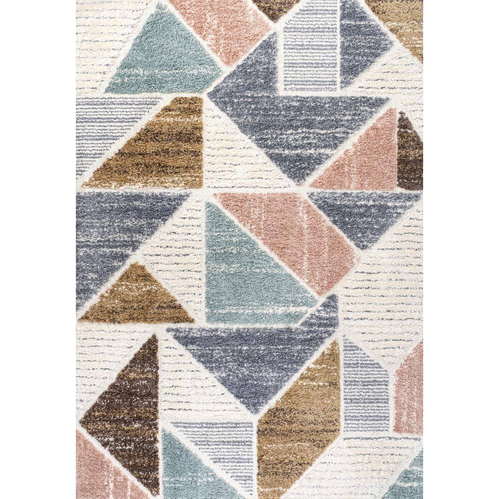 3' x 5' Aileen Geometric Scandi Colorblock Carved Area Rug, Cream - JONATHAN Y