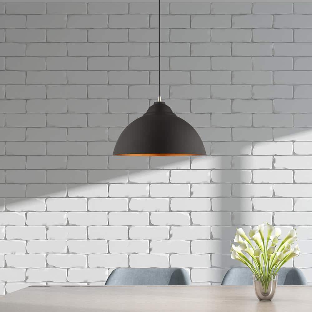 Livex Lighting Metal Shade 1 - Light Chandelier in  Black