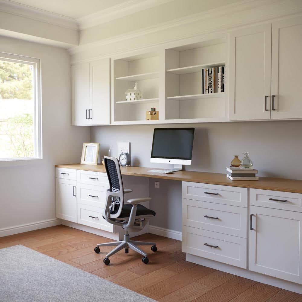 HOMLUX Easy-DIY 36 in W x 24 in D x 34.5 in H in Shaker White Ready to Assemble Drawer Base Kitchen Cabinet With 3-Drawers