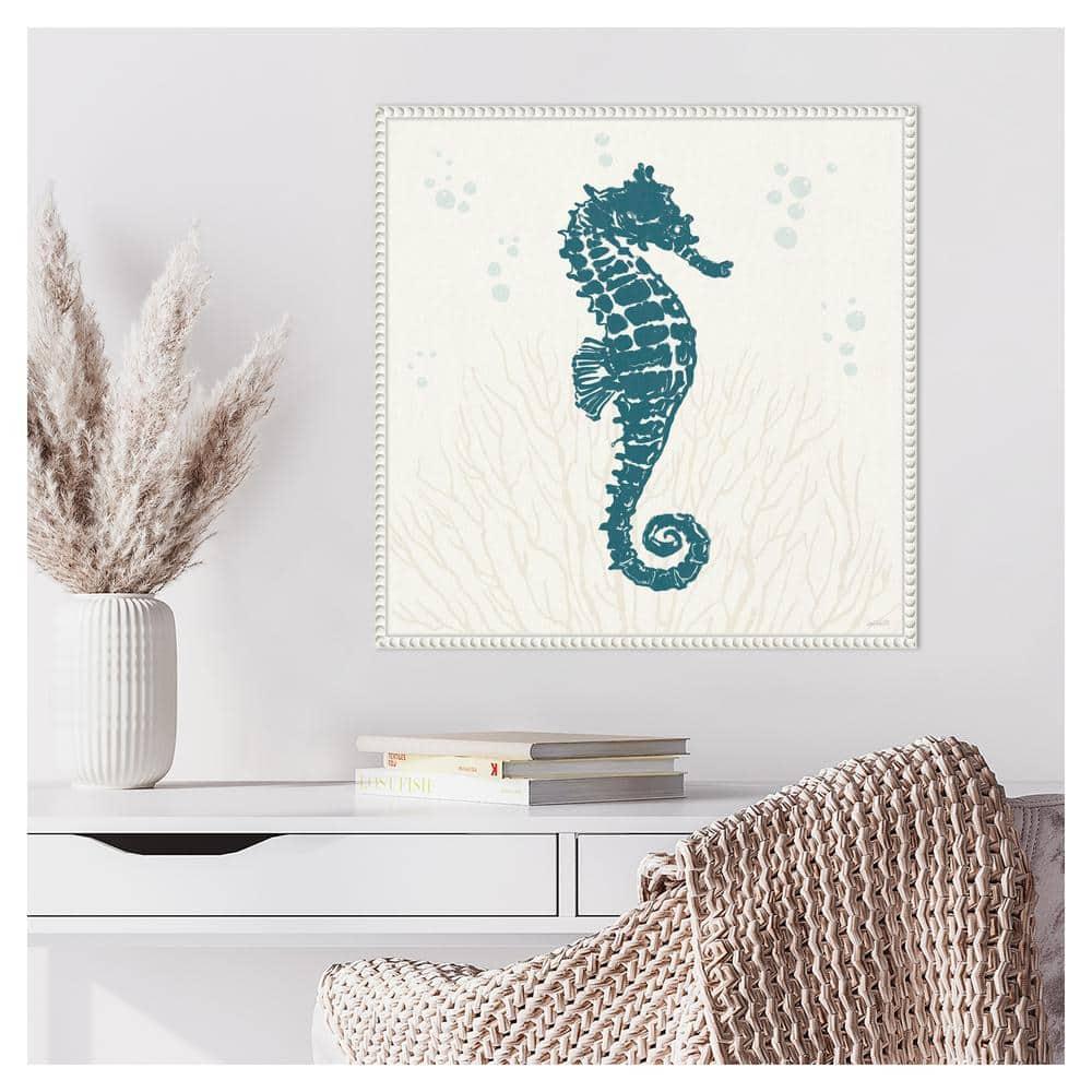 Amanti Art Seaside Style II Blue by Anne Tavoletti Canvas Wall Art Print Framed 22 x 22-in.