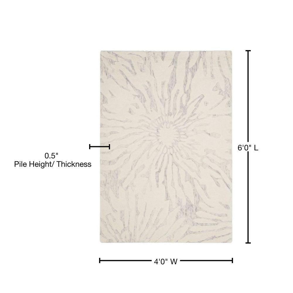 Bella BEL129 Hand Tufted Area Rug - Silver/Ivory - 4'x6' - Safavieh.