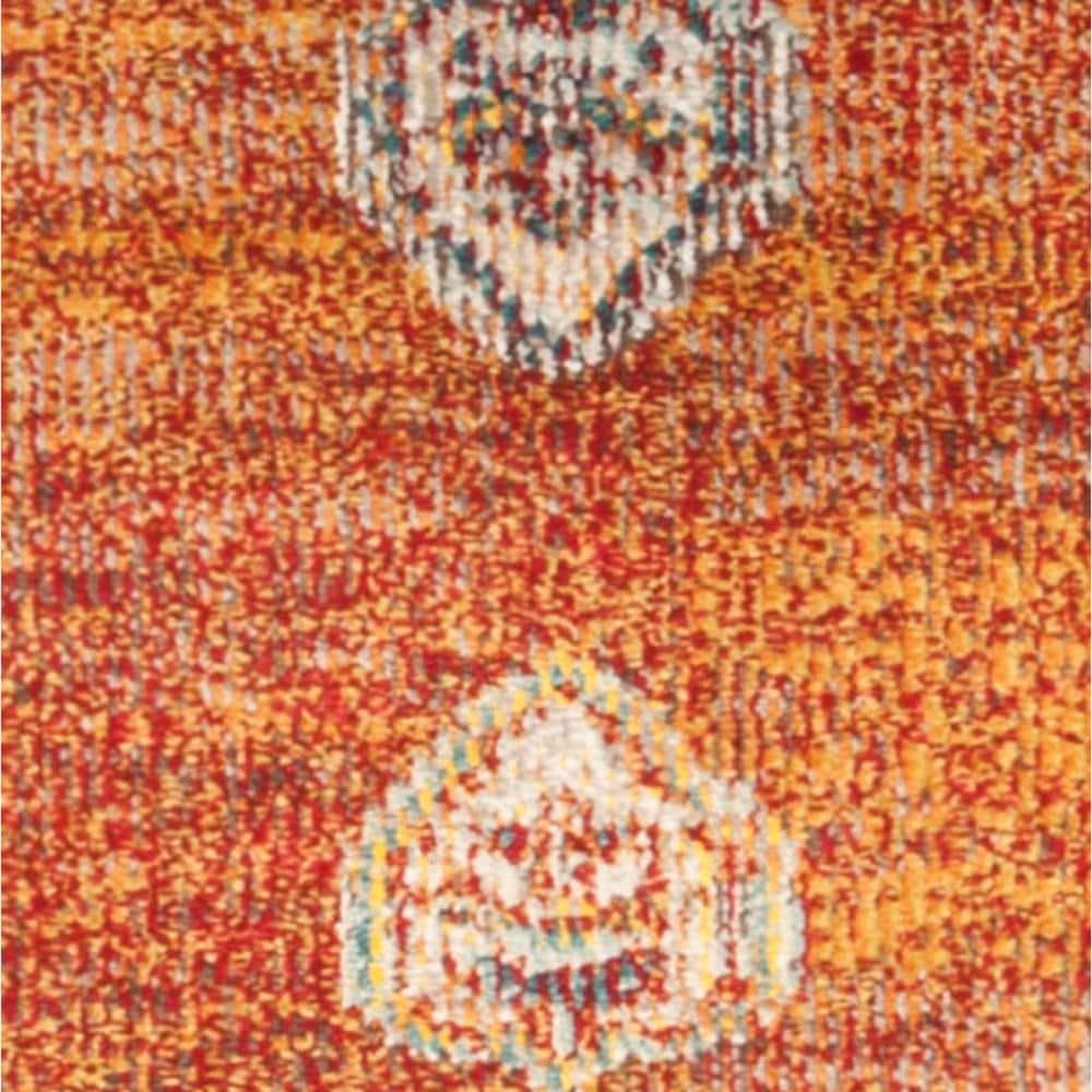 Crystal CRS500 Power Loomed Runner Rug - Orange/Light Blue - 2'2"x11' - Safavieh.