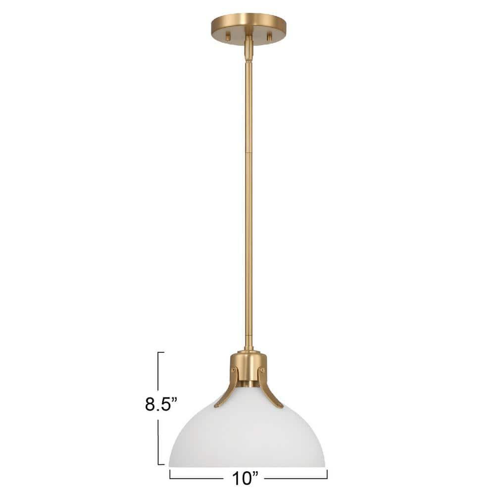 Robert Stevenson Lighting Delano Industrial Metal and Etched Glass Ceiling Light Gold and White: ETL Listed, 1-Way Dome Fixture
