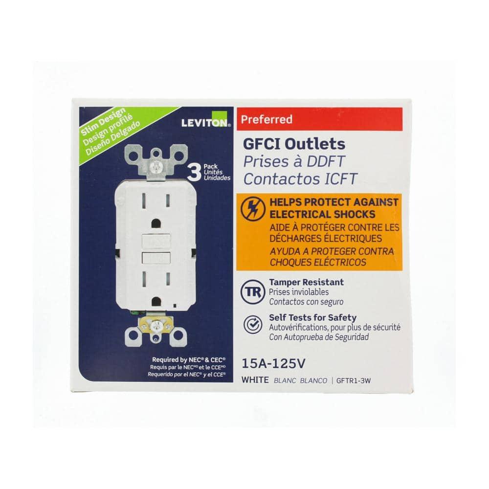 Leviton MODB07L53K42V, 15A 125V White Tamper Resistant GFCI Outlet 4 Piece (Open Box)
