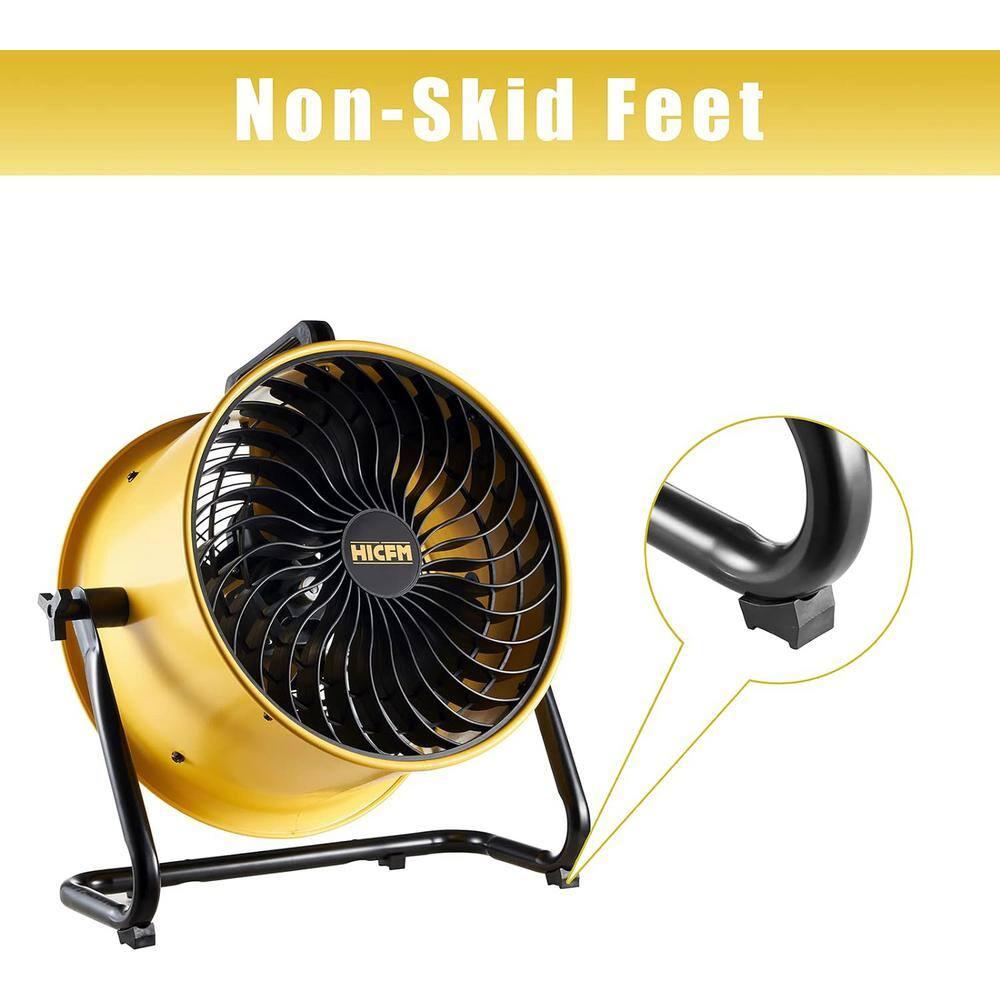 HiCFM 16" High-velocity Drum Air Circulator Fan 2800 CFM Large Airflow Turbo Shop Floor Fan with 360-degree Pivoting Head, 3-speed 1/4 HP Motor