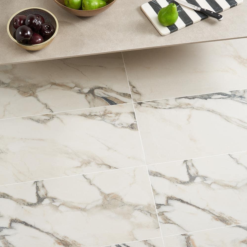 Bond Tile Saroshi 11.81 in. x 23.62 in. Matte Marble Look Porcelain Floor and Wall Tile (9.68 Sq. Ft. / Case)