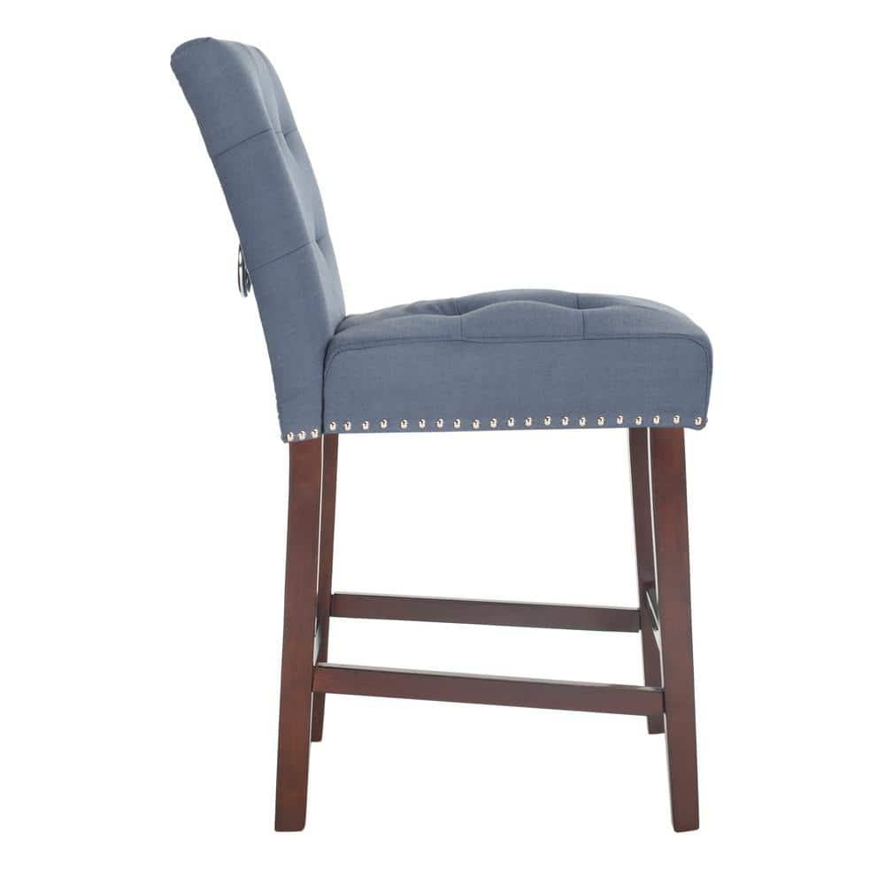 Nikita Counter Stool (Set of 2) - BST6303 - Navy/Espresso - Safavieh