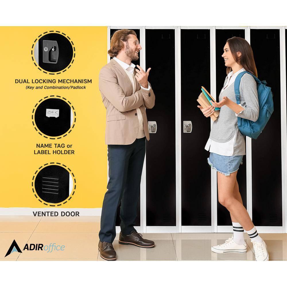 AdirOffice 12'' Wide Steel 1-Tier School and Gym Locker (Set of 2)