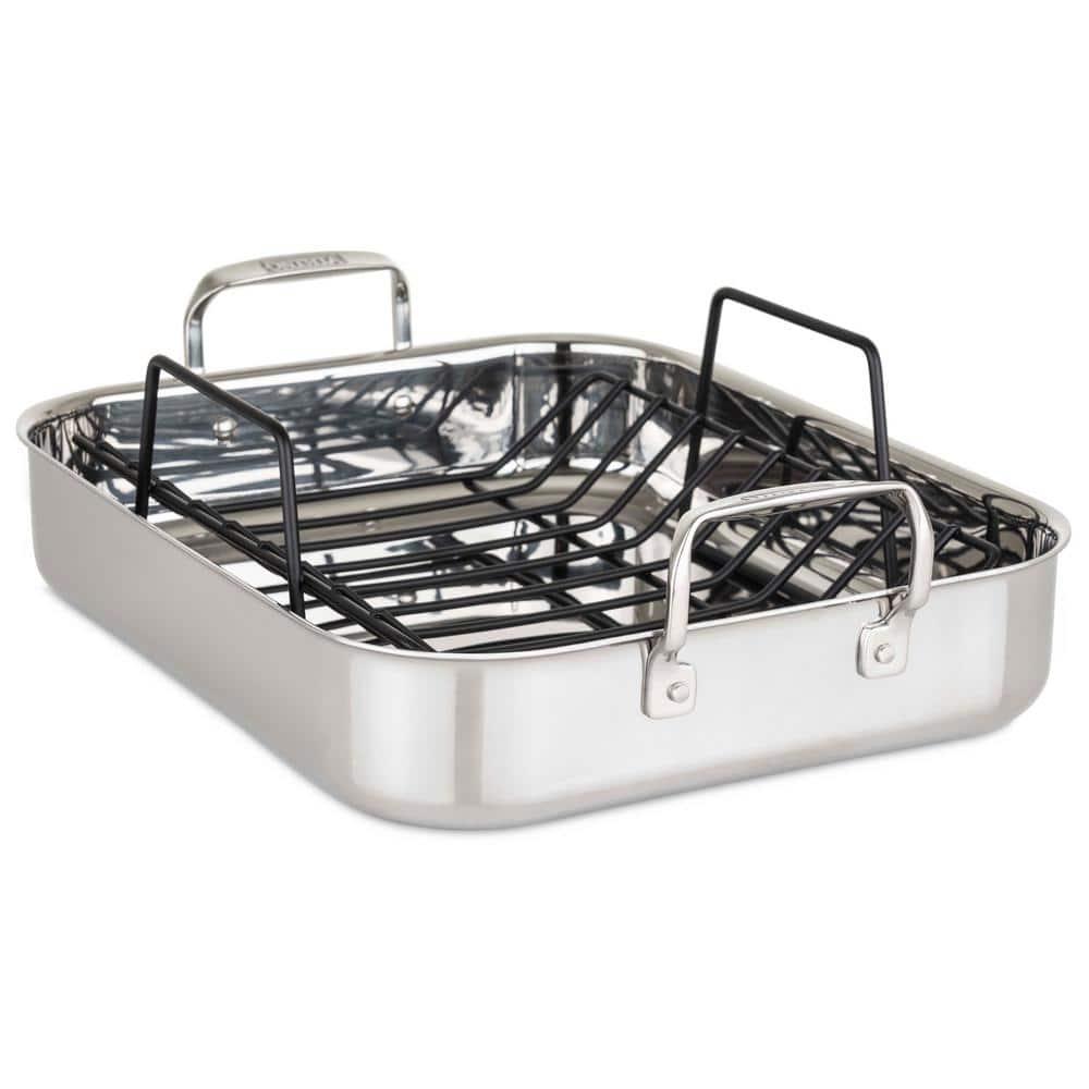 Viking ® 3-Ply Stainless Steel Roasting Pan with Rack and Thermometer Set
