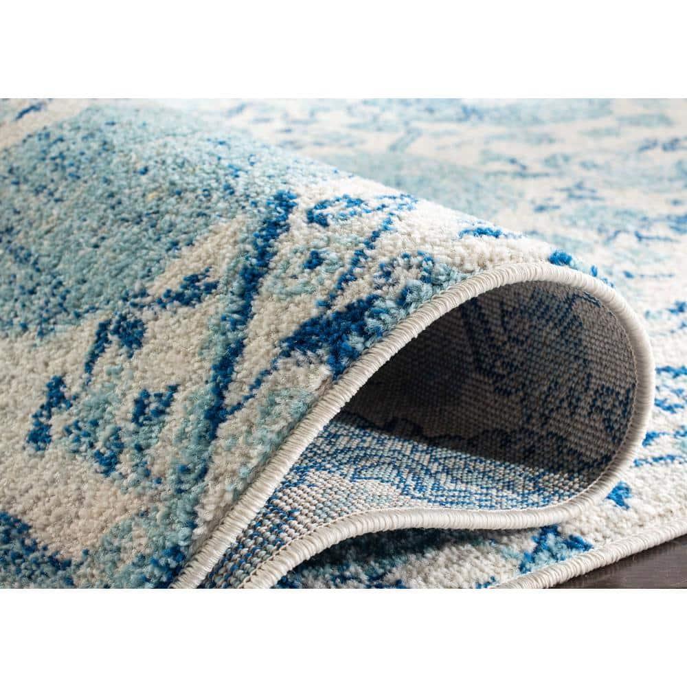 Madison MAD600 Power Loomed Indoor Area Rug - Cream/Turquoise - 4'x6' - Safavieh