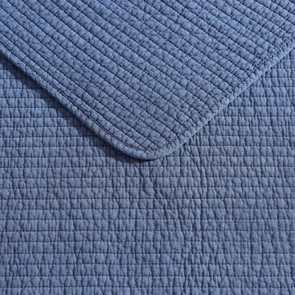 Deep Dive Wash Organic Cotton King Quilt Set in Navy