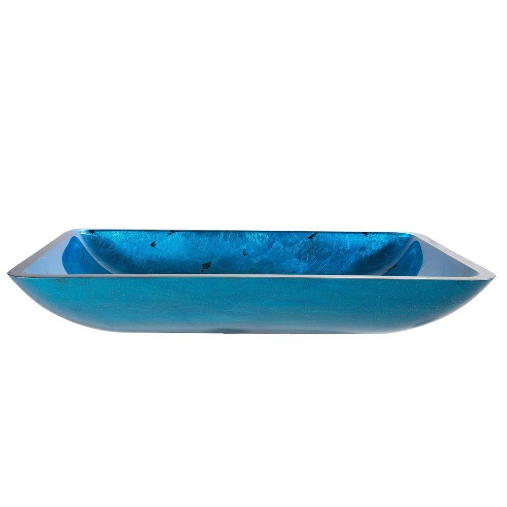 Galaxy Glass Rectangular Vessel Bathroom Sink