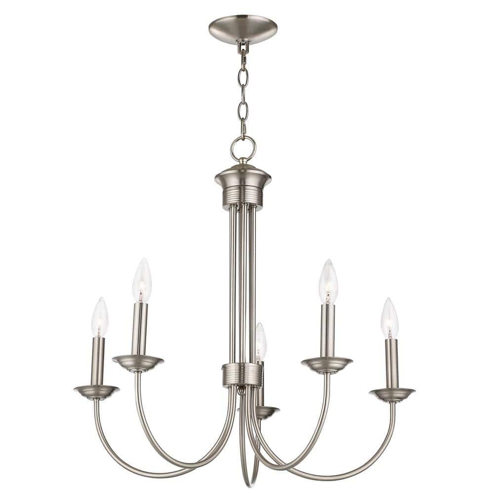 Livex Lighting Estate 5 - Light Chandelier in  Brushed Nickel