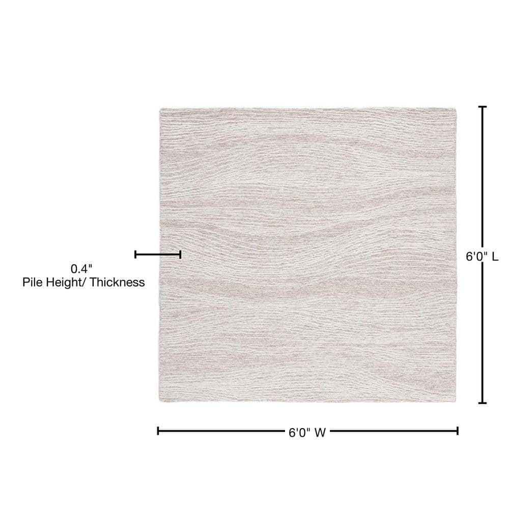 Metro MET995 Hand Tufted Indoor Area Rug - Natural/Ivory - 6'x6' - Safavieh