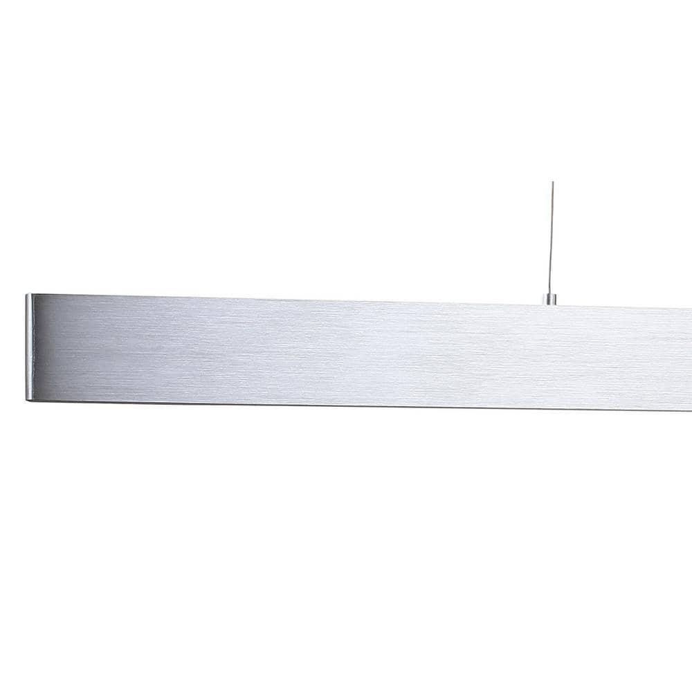 Draper 40" Dimmable Adjustable Integrated LED Metal Linear Pendant, Brushed Aluminum