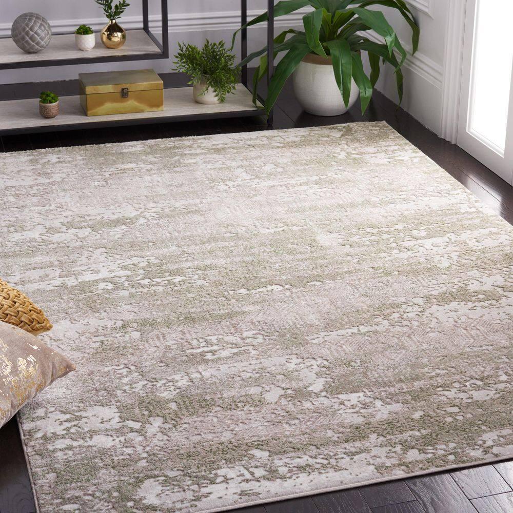 Meadow 500 MDW585 Power Loomed Indoor Area Rug - Beige/Sage - 9'x12' - Safavieh