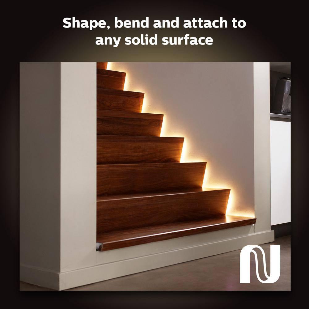 Philips Hue White and Color Ambiance Bluetooth-enabled Lightstrip Extension: LED, Multicolored, Indoor, Plastic, 16M Settings