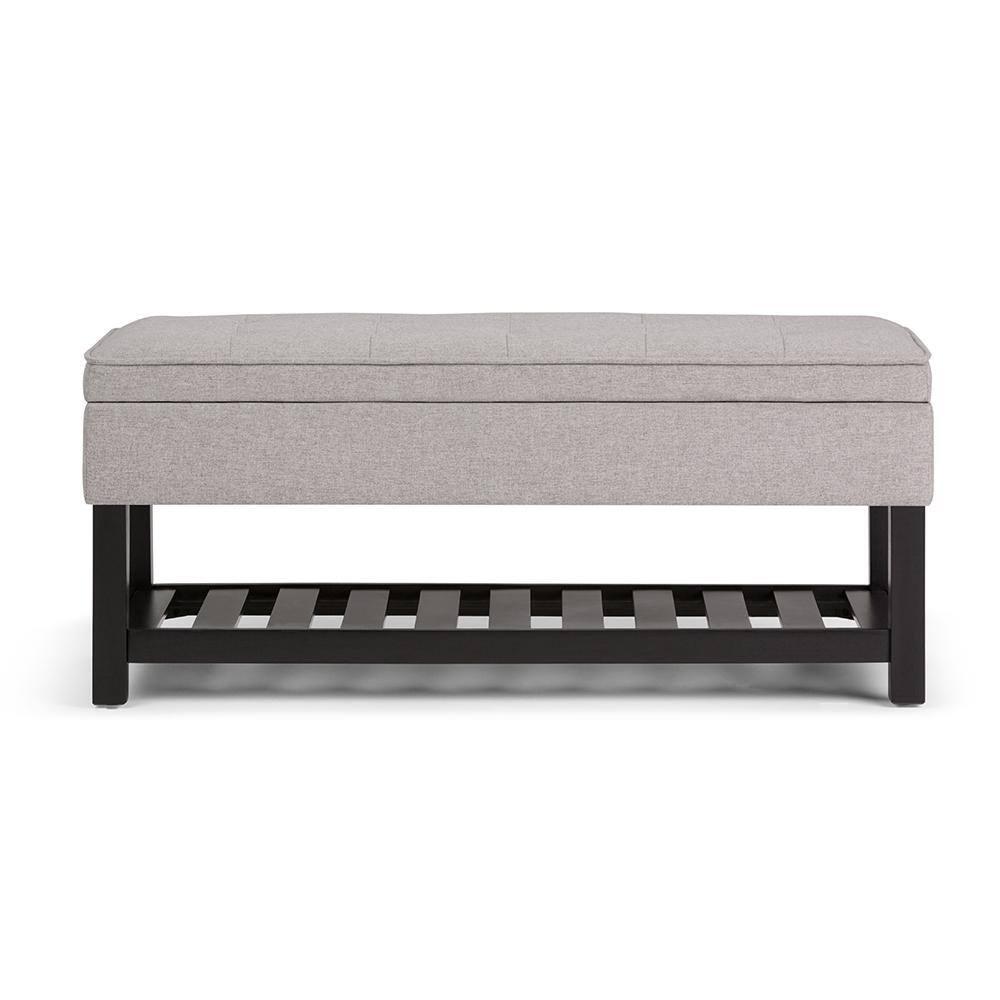 Simpli Home Cosmopolitan 44"W Transitional Tufted Storage Ottoman Bench with Lift Top