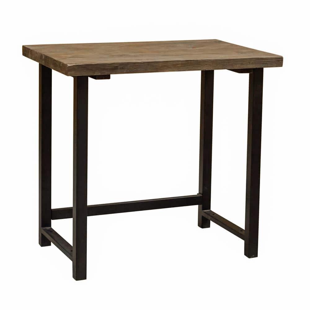 Alaterre Furniture Pomona Writing Desk Metal and Solid Wood Natural : Modern Style, No Storage, Spot Clean, 30" Height
