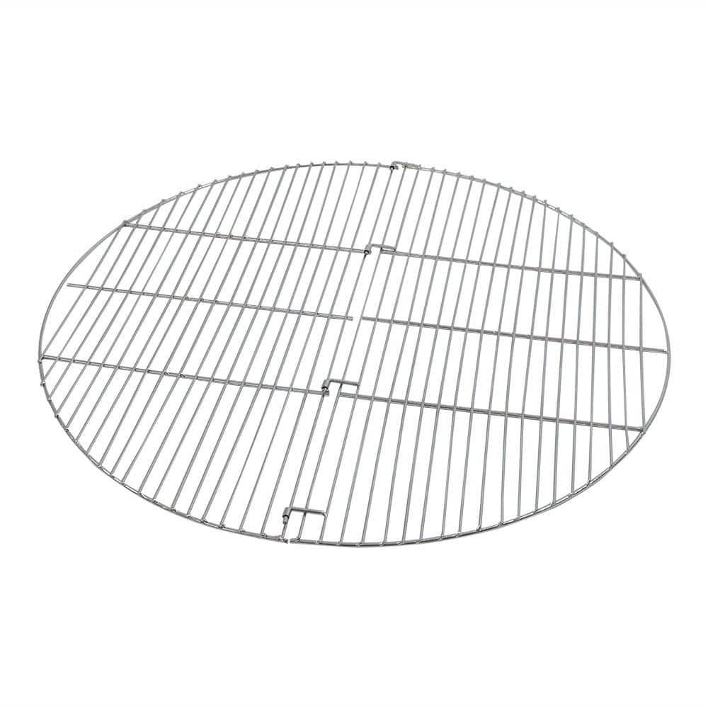 Sunnydaze Outdoor Camping Portable Heavy-Duty, Foldable Chrome-Plated Fire Pit Cooking Grill Grate - 36"