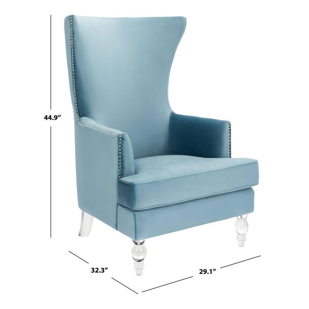 Geode Modern Wingback Chair - SFV4745 - Light Blue - Safavieh Couture