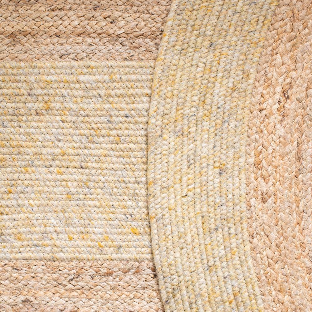 Braided BRD910 Hand Woven Indoor Accent Rug - Gold/Natural - 3' Round - Safavieh