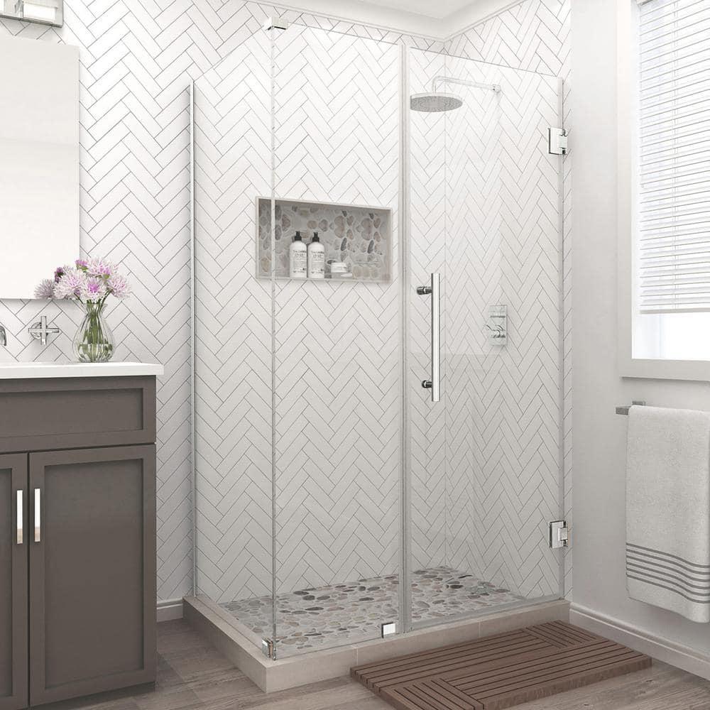 Aston Bromley 47" x 72" Rectangle Hinged Shower Enclosure SEN967EZ-SS-472536-10