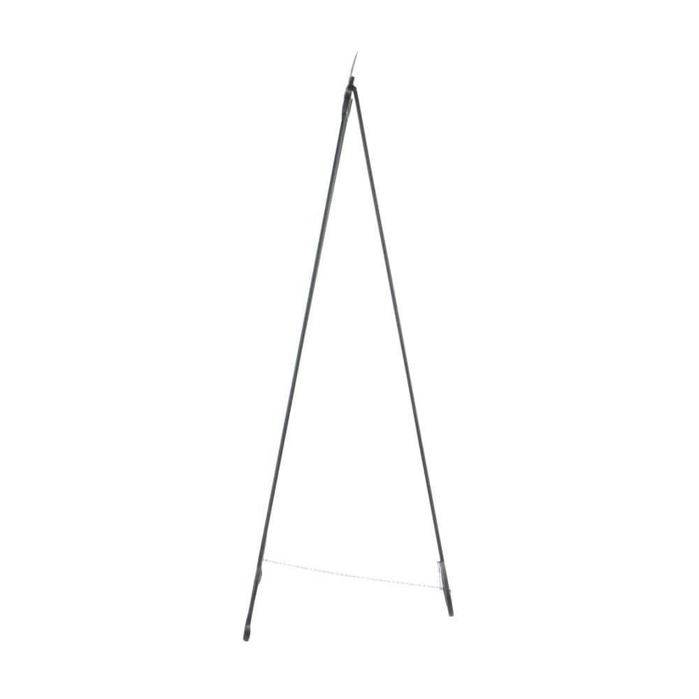 Black Iron Adjustable Floor Easel with Scroll Accents