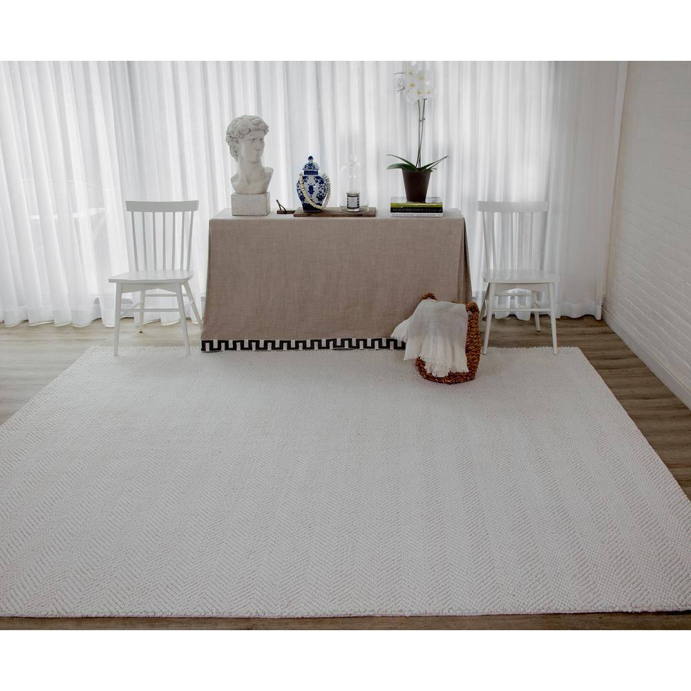 5'X8' Solid Woven Area Rug Ivory - Erin Gates By Momeni: Modern Low Pile Handmade Rectangle, Indoor Use, Spot Clean