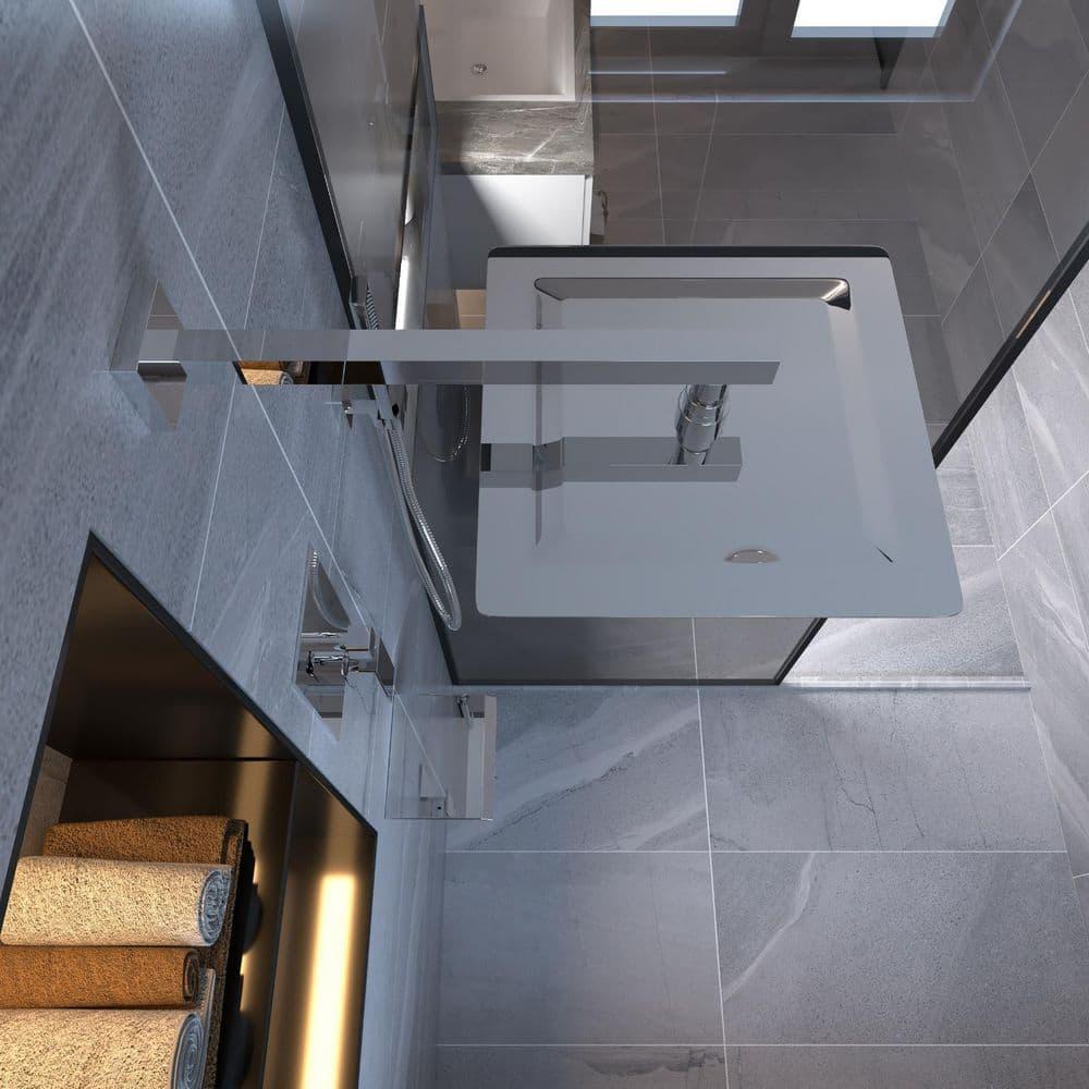 3-Spray Patterns With 2.5 GPM 12 in. Showerhead Wall Mounted Dual Shower Heads with Valve