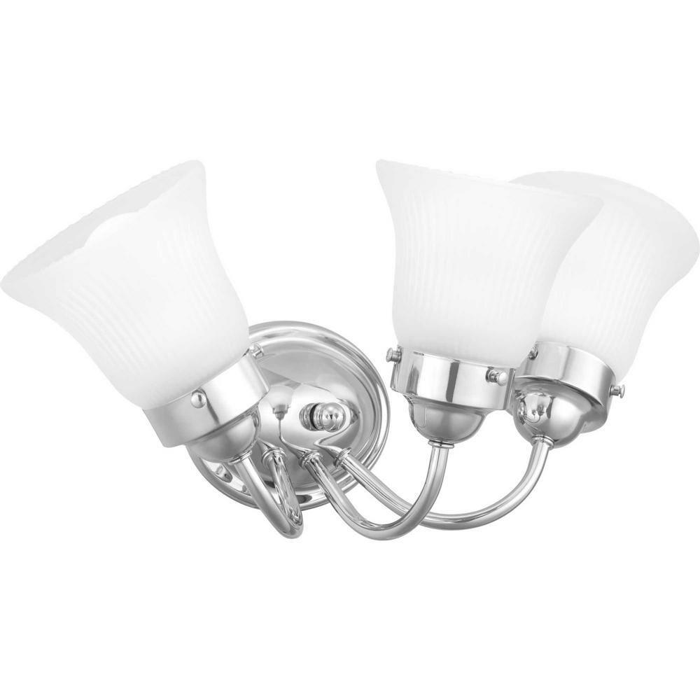 Fluted Glass Collection Three-Light Bath & Vanity