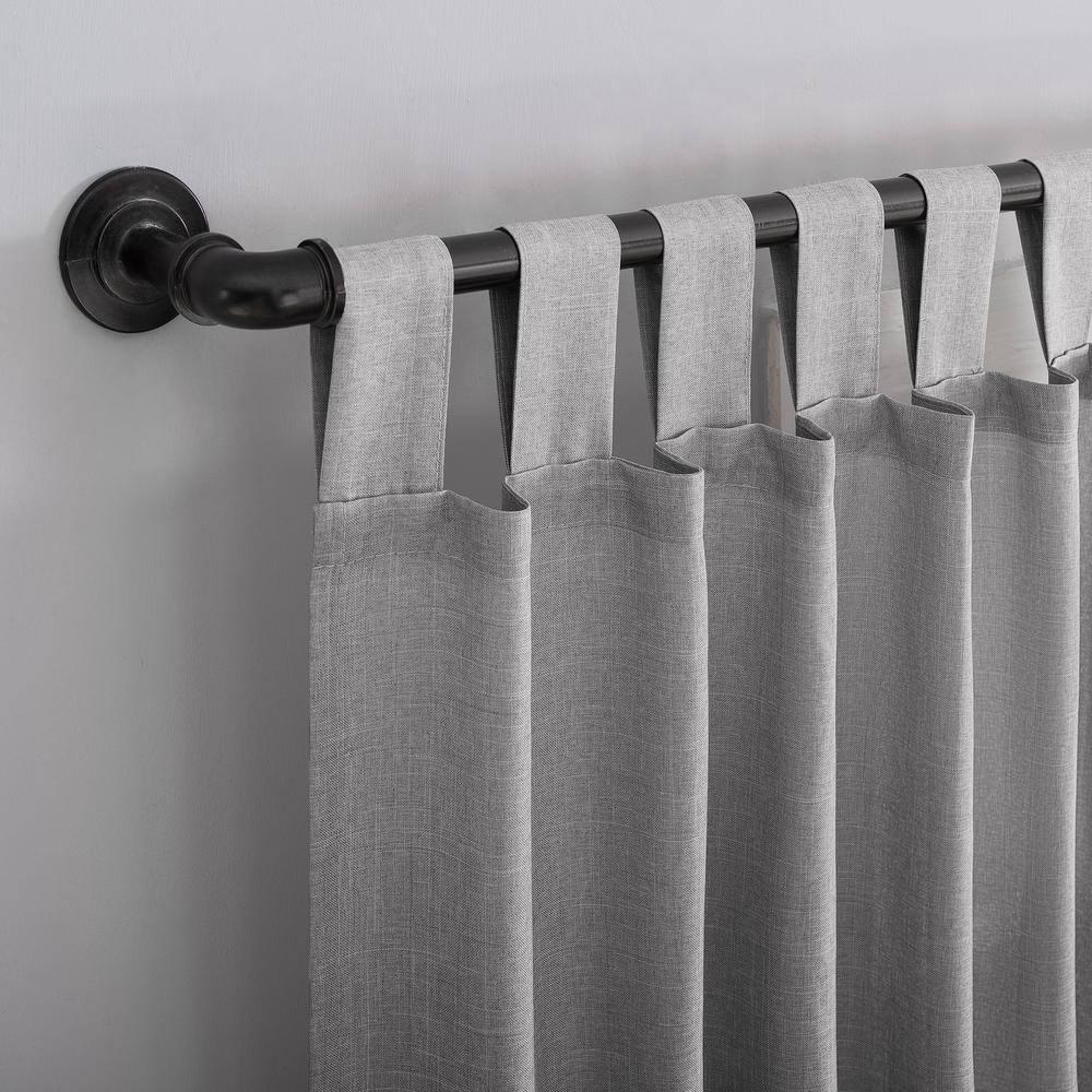 40"x84" No. 918 Light Filtering Semi-Sheer Joshua Heathered Texture Tab Top Curtain Panel Silver: Modern Indoor Decor