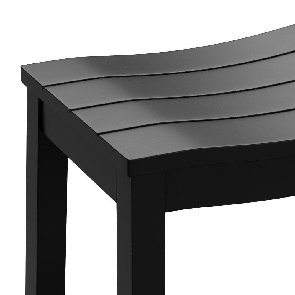 30" Fiddler Wood Backless Counter Height Barstool Black - Hillsdale Furniture: Saddle Seat, Matte Finish, Farmhouse Style