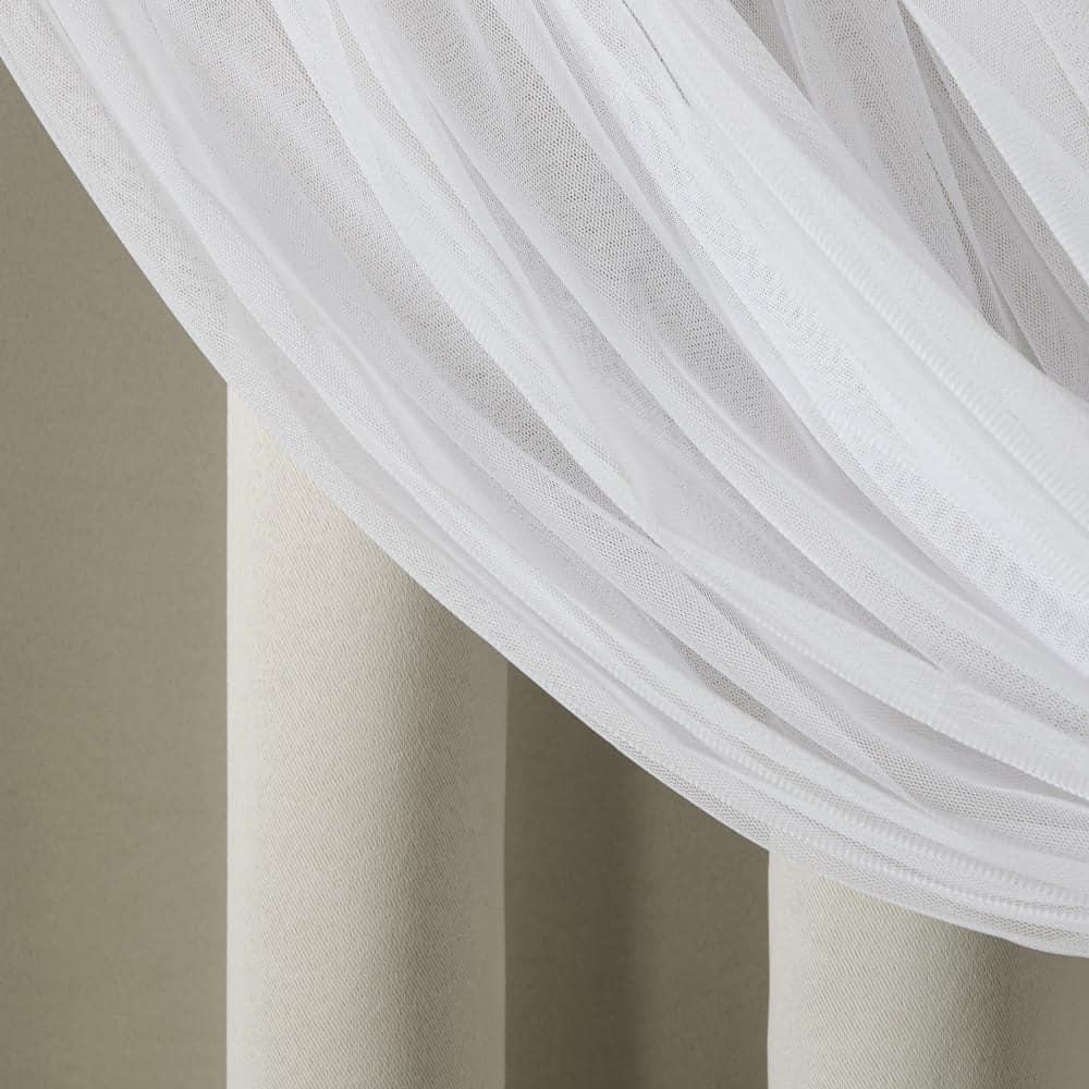 Set of 2 (63"x52") Caterina Layered Solid Blackout with Sheer Top Curtain Panels Gray - Exclusive Home: Thermal Insulated
