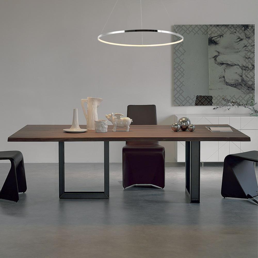 Circulo 34.88" Modern Bohemian Iron Integrated LED Pendant, Chrome