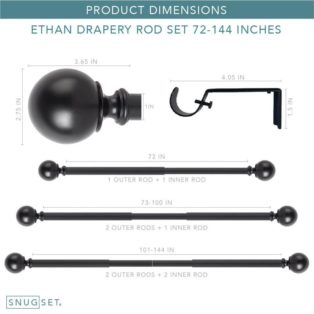 Adjustable 1" Single Curtain Rod