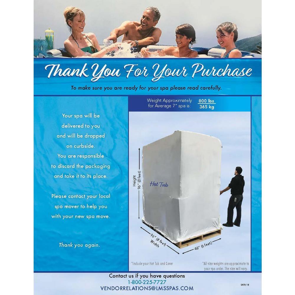 6-Person 100-Jet Premium Lounger Spa Standard Hot Tub With Sound System And LED Waterfall