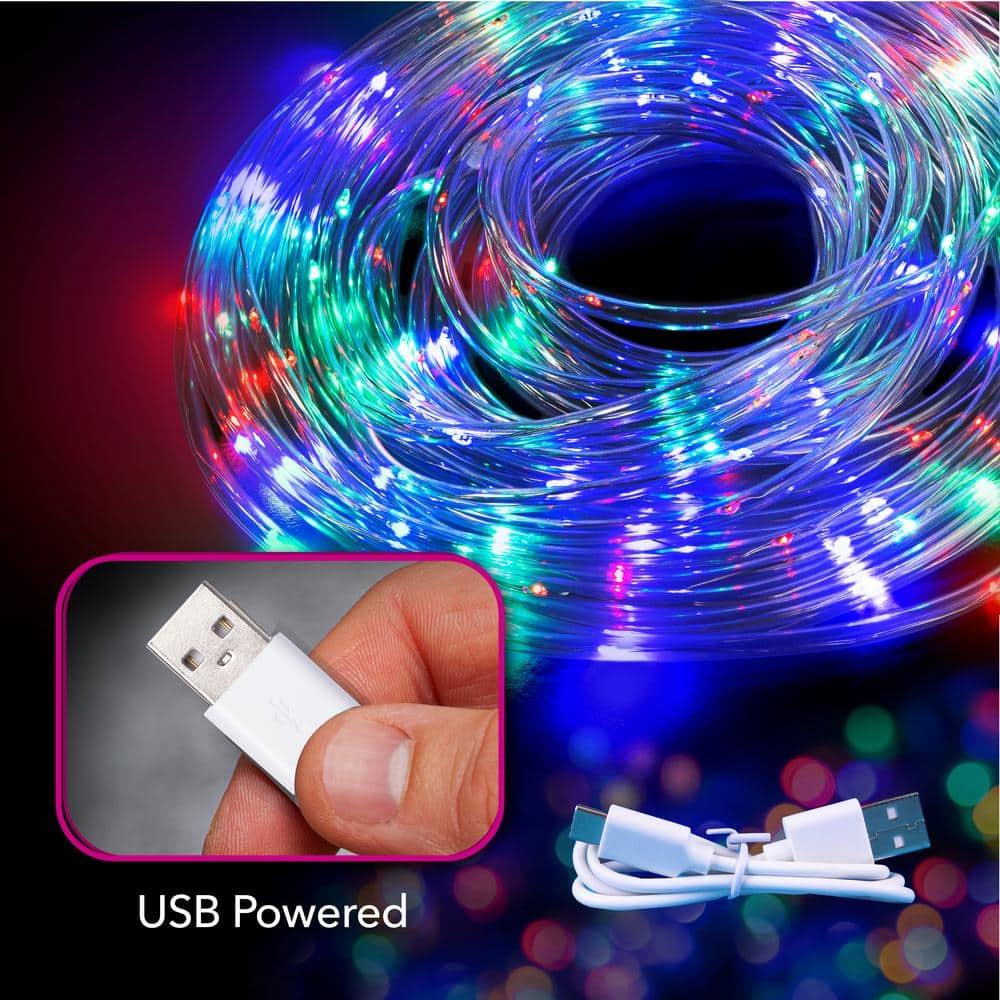 Bell + Howell Bionic 25 Ft Color Changing LED Rope Lights, USB and Solar Powered