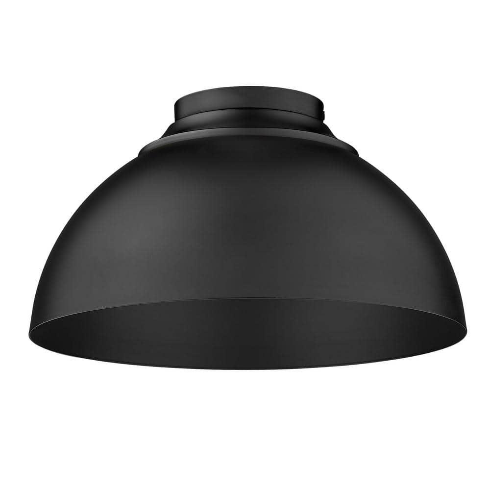 Golden Lighting Zoey 3-Light Flush Mount in Matte Black