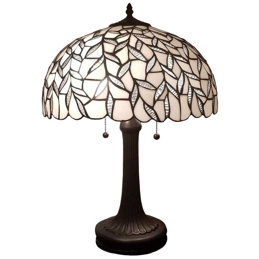 Amora Lighting Tiffany Style Peacock Design Table Lamp 24" Tall