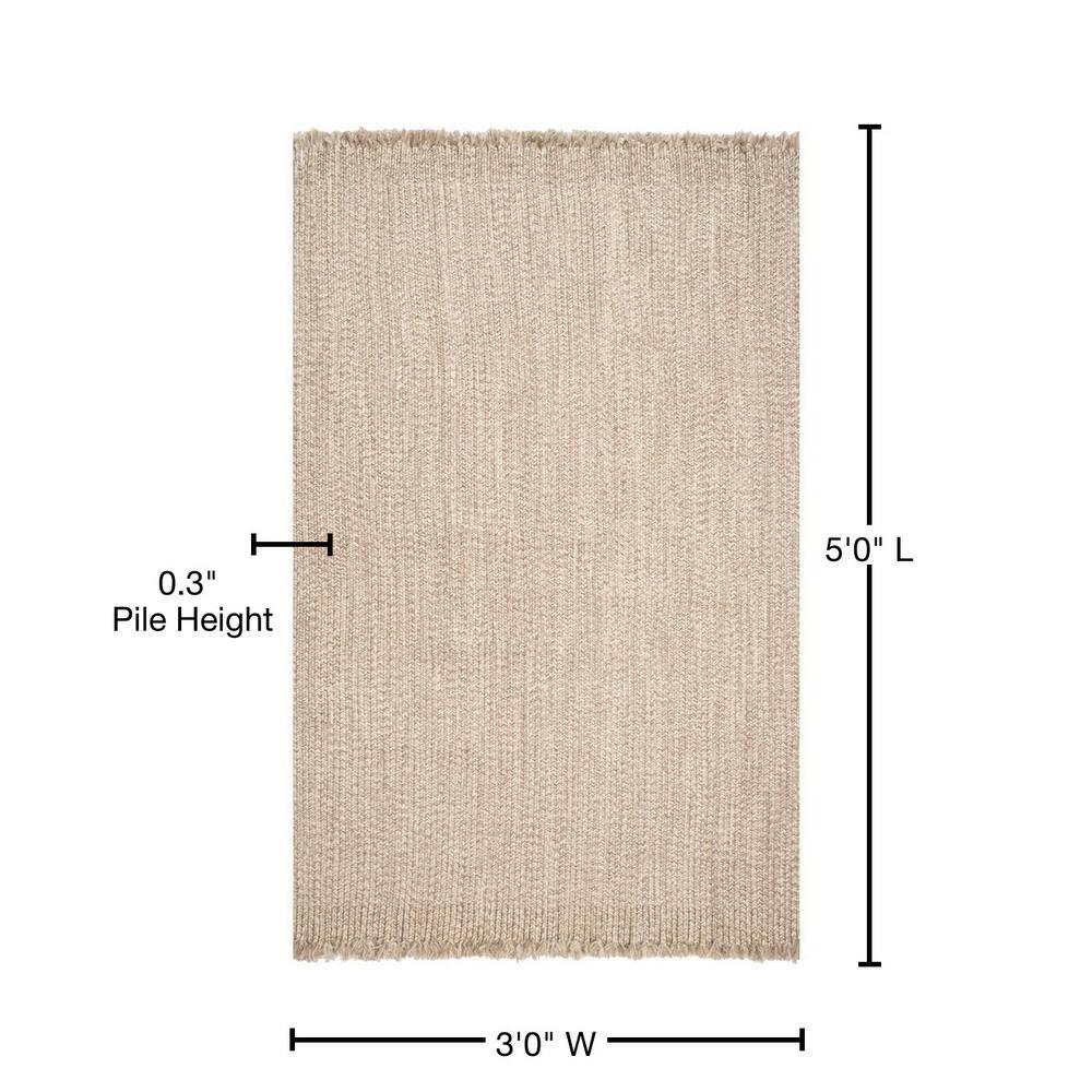 Nuloom Braided Courtney Tassel Indoor/Outdoor Area Rug, 3' x 5', Tan