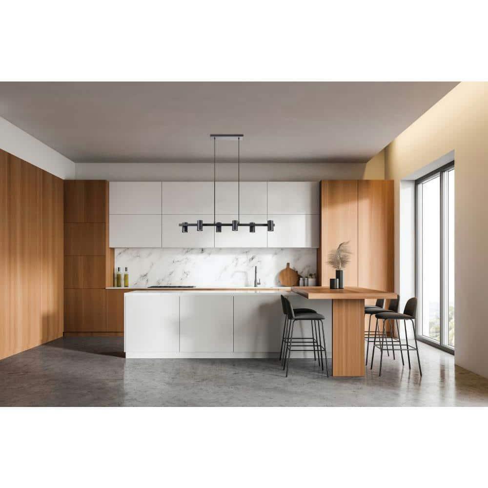 Gatuela Contemporary Black LED Island Pendant Light