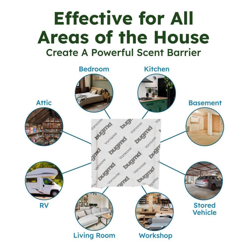 BugMD Vamoose - Rodent Repellent Pouches (1 Pack, 4 Pouches), Plant-Powered Rat Repellent, Rodent Defense Mice Repellent, Rat Repellent, Mouse Deterrent Indoor