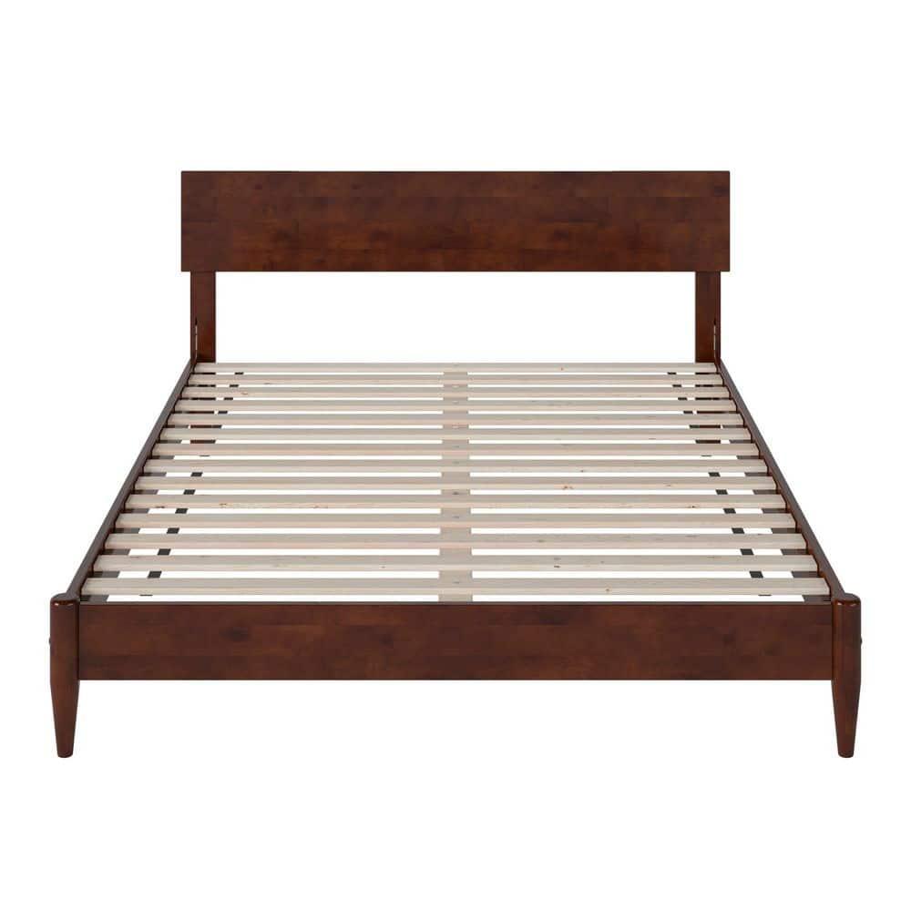 AFI Aria Queen Modern Solid Wood Low Profile Platform Bed, Walnut
