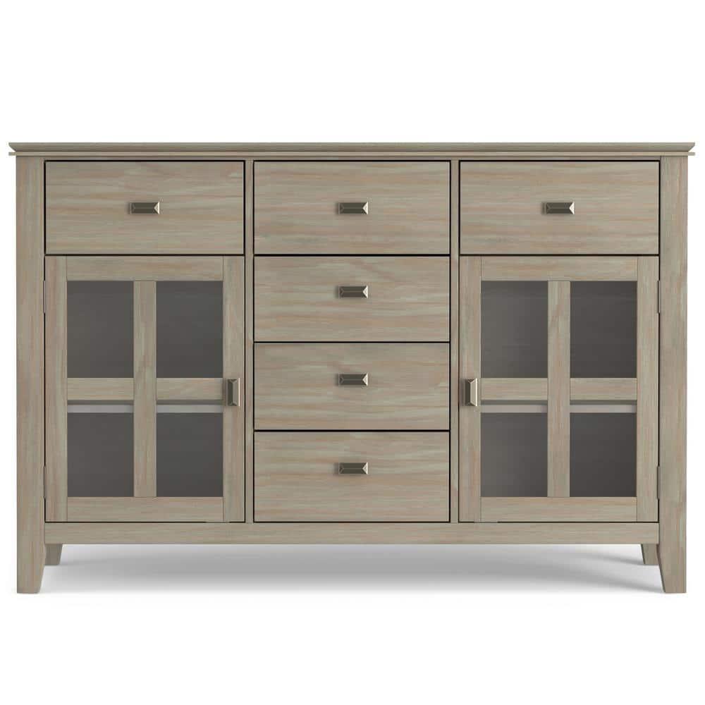 Simpli Home Artisan Solid Wood Sideboard Buffet In Distressed Grey