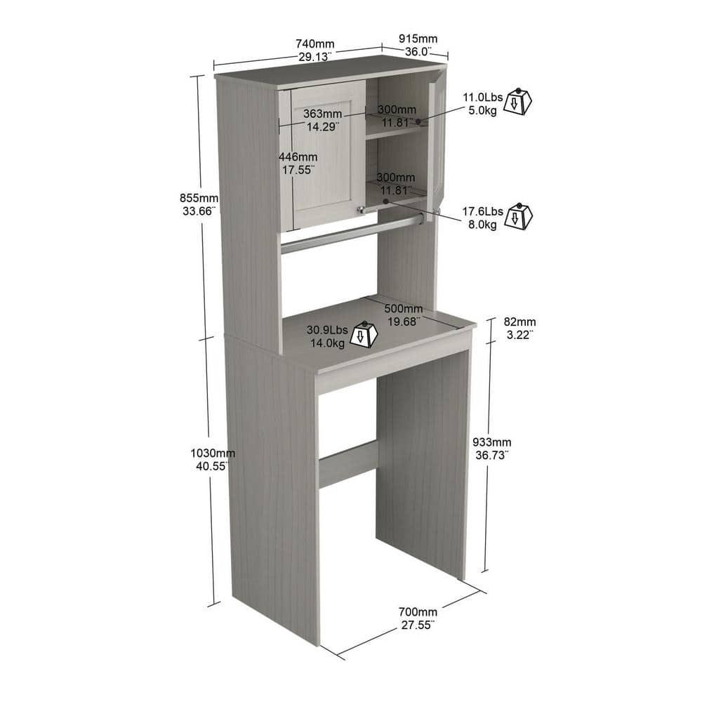 Inval Free Standing Laundry Room Organizer