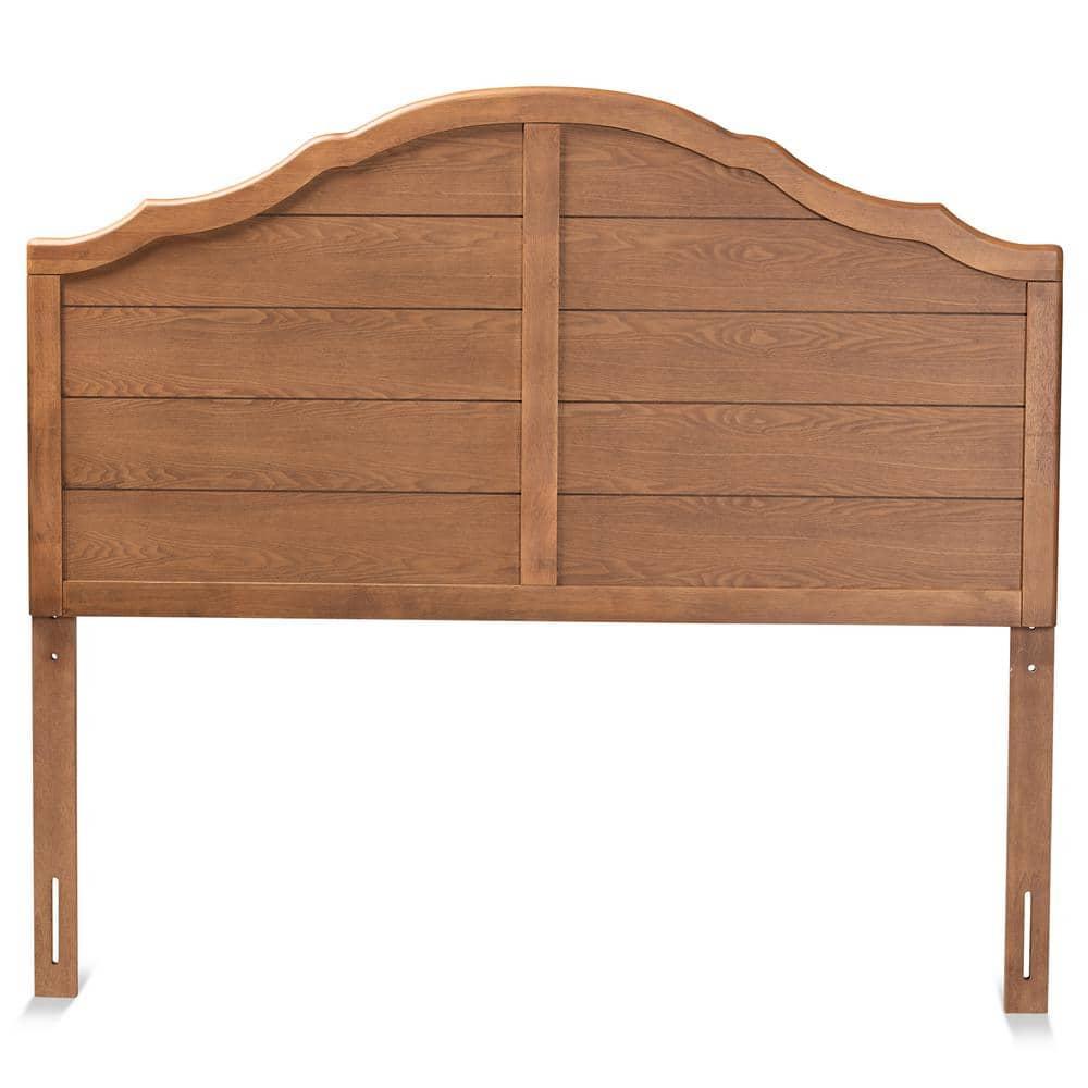 Clive Vintage Traditional Farmhouse Ash Walnut Finished Wood Queen Size Headboard